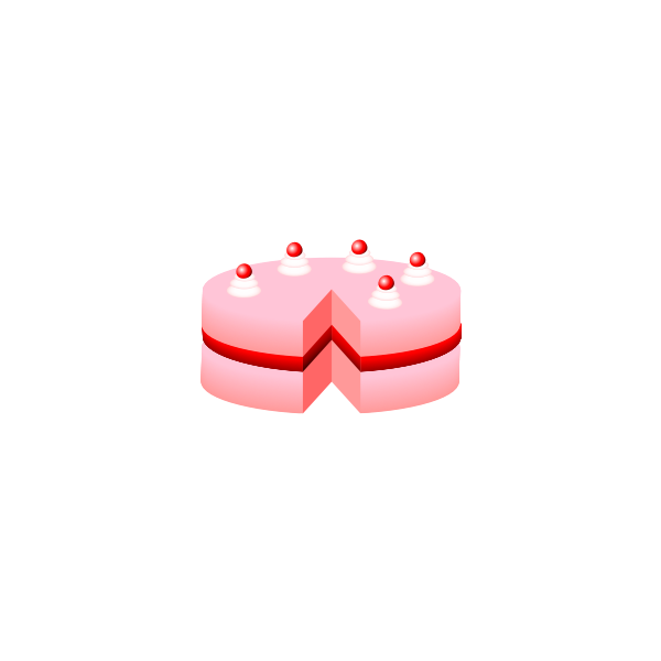 SVG Vector illustration of pink cake without plate
