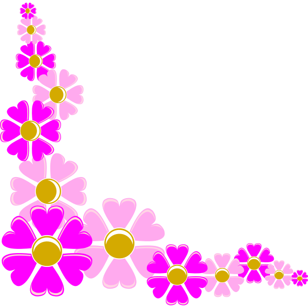 SVG Vector illustration of pink flower corner decoration