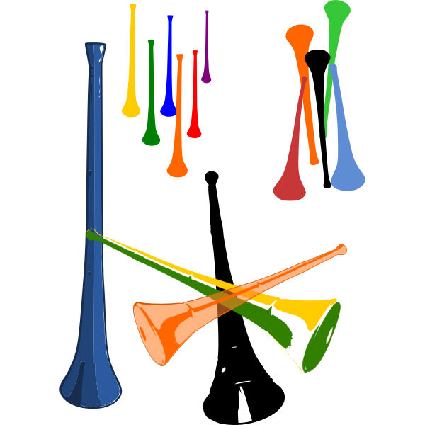 SVG Vector illustration of plastic vuvuzelas