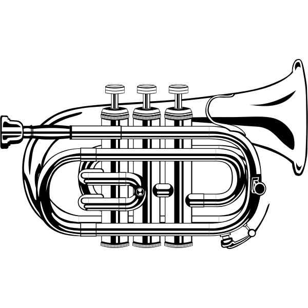 SVG Vector illustration of pocket trumpet