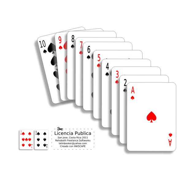 SVG Vector illustration of poker cards in a line