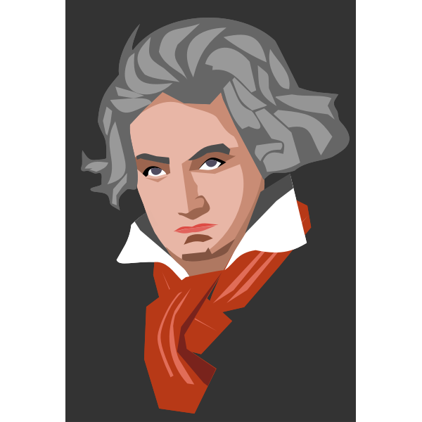 SVG Vector illustration of portrait of Beethoven