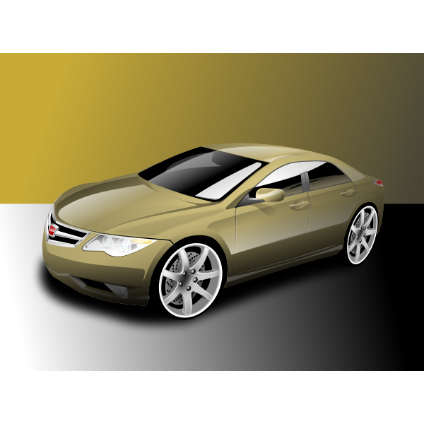 SVG Vector illustration of powerful sedan gold colored car