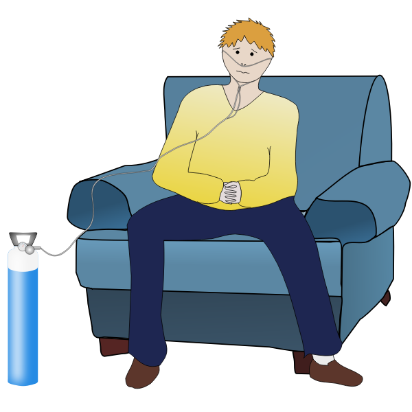 SVG Vector illustration of pulmonary disease patient