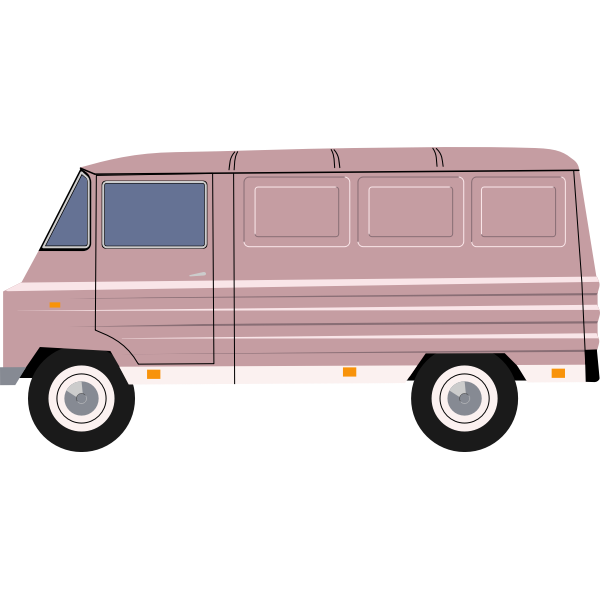 SVG Vector illustration of purple delivery van