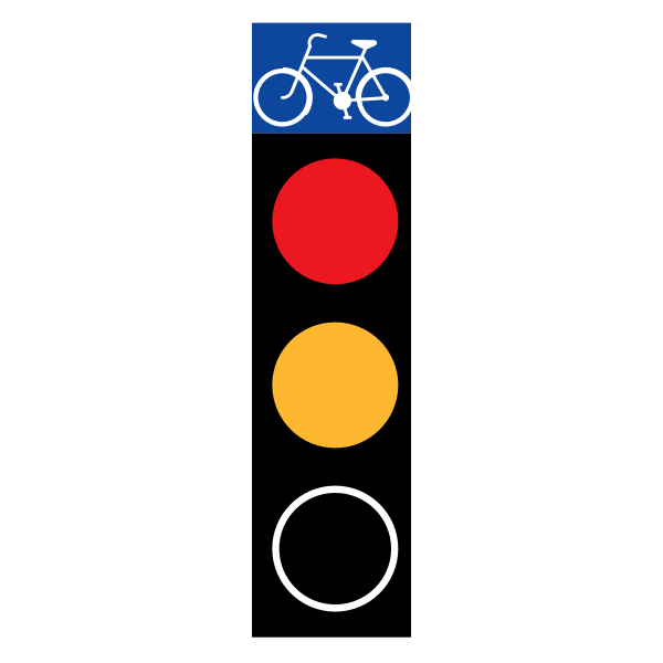 SVG Vector illustration of red and amber traffic light for bicycles