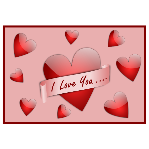 SVG Vector illustration of red heart with ribbon