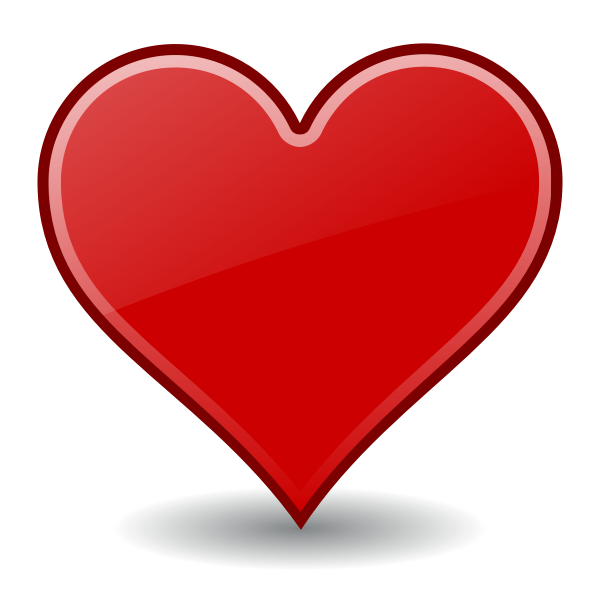SVG Vector illustration of red heart with round shadow