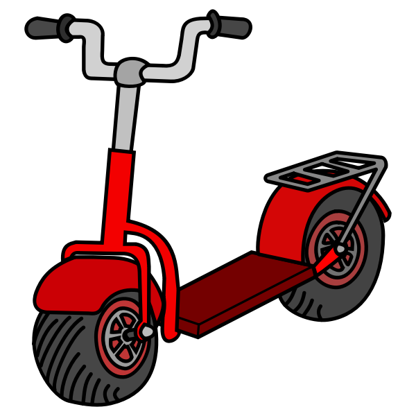 SVG Vector illustration of red kick scooter