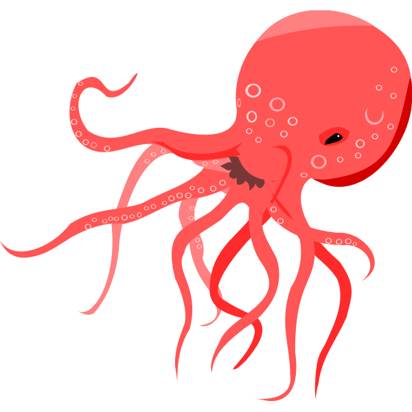 SVG Vector illustration of red octopus
