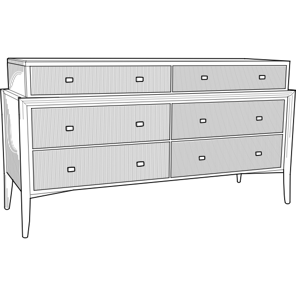 SVG Vector illustration of retro style chest of drawers