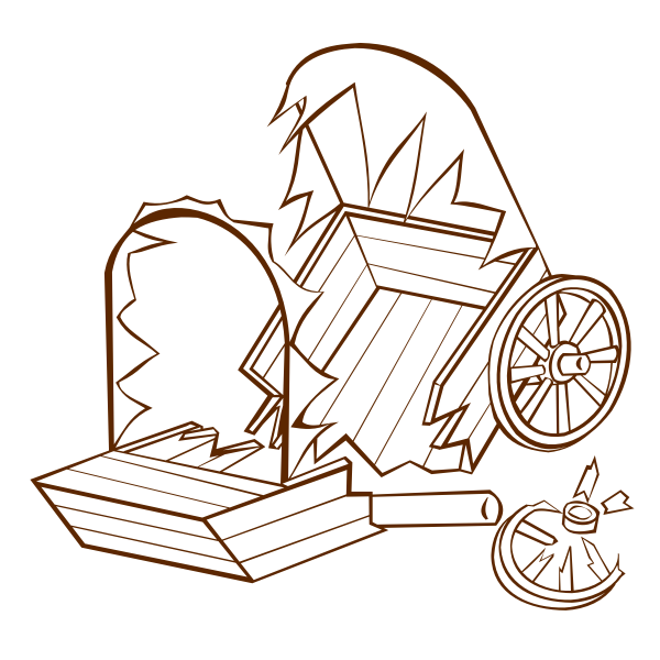 SVG Vector illustration of role play game map icon for a caravan wreck