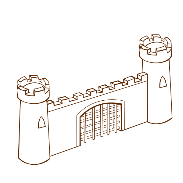SVG Vector illustration of role play game map icon for a fortress gate