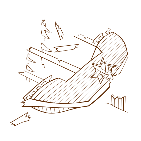 SVG Vector illustration of role play game map icon for a shipwreck