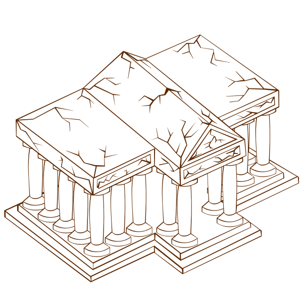 SVG Vector illustration of role play game map icon for a university