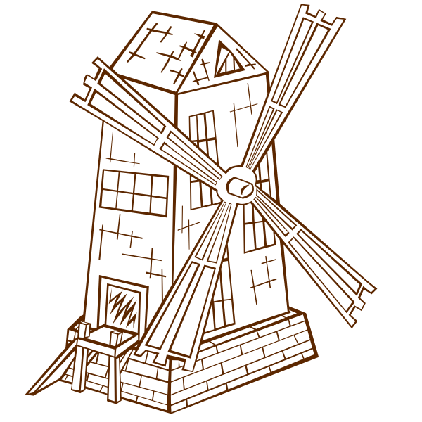 SVG Vector illustration of role play game map icon for a windmill