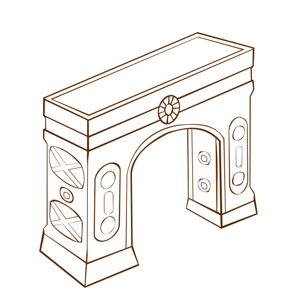 SVG Vector illustration of role play game map icon for an arch