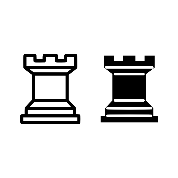 SVG Vector illustration of rook chess sign