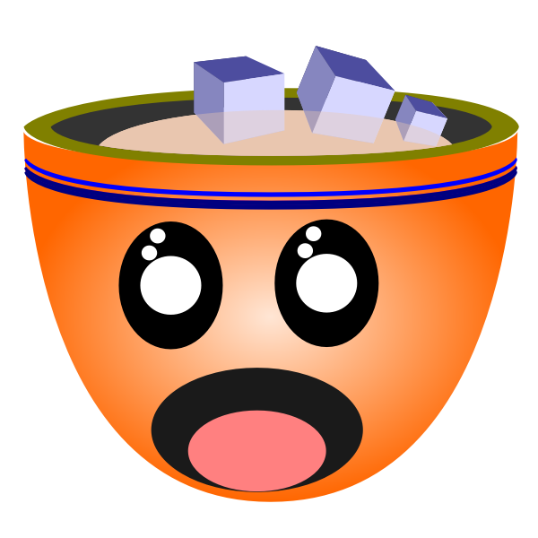 SVG Vector illustration of scared man face cup