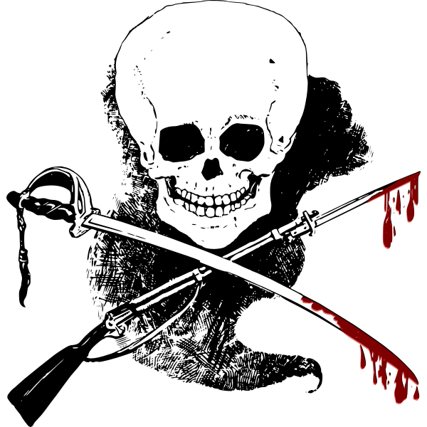 SVG Vector illustration of scary ghost with skull head