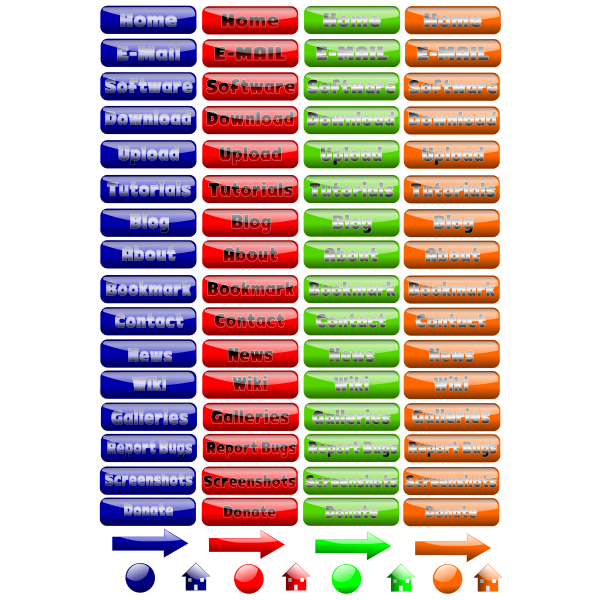 SVG Vector illustration of selection of reflective buttons