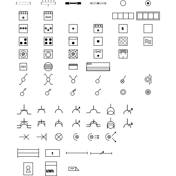 SVG Vector illustration of set of domestic electric symbols