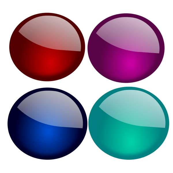 SVG Vector illustration of set of glossy circles