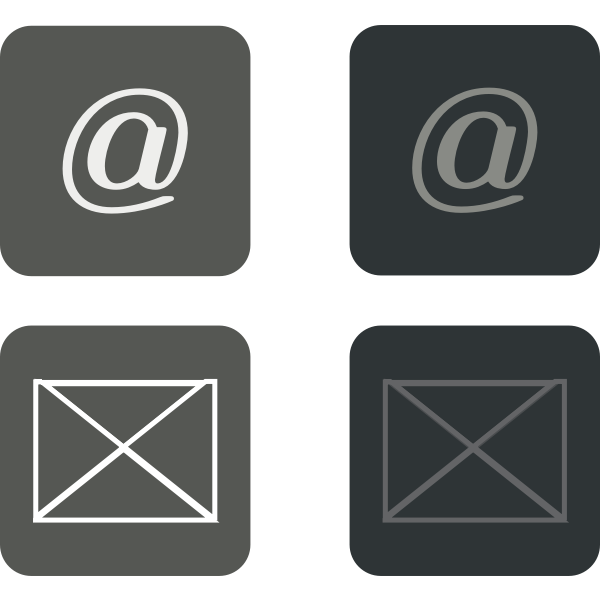 SVG Vector illustration of set of grayscale e-mail buttons