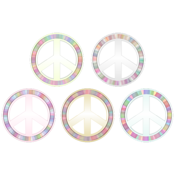 SVG Vector illustration of set of peace symbols in pastel colors
