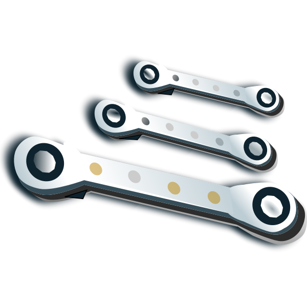 SVG Vector illustration of set of ratchet spanners