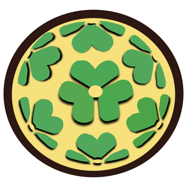 SVG Vector illustration of seven leaves of wood sorrel in circle