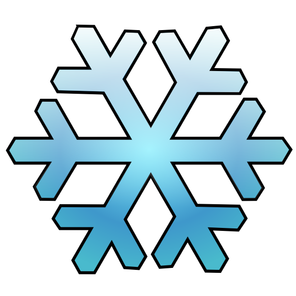 SVG Vector illustration of shaded blue snowflake