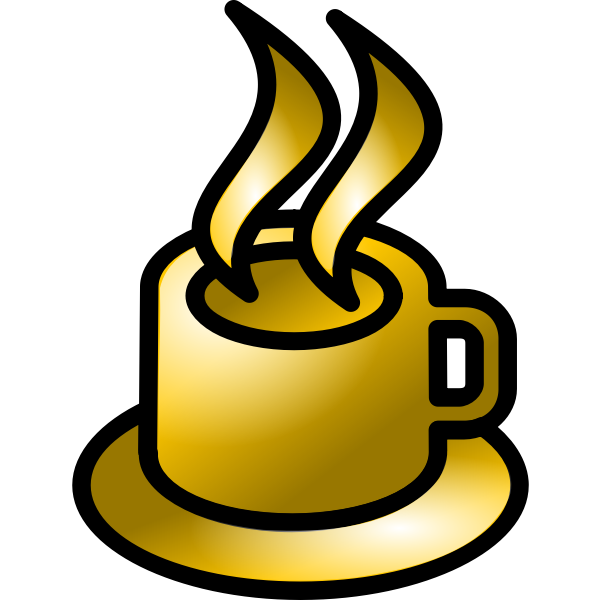 SVG Vector illustration of shiny brown coffee shop icon