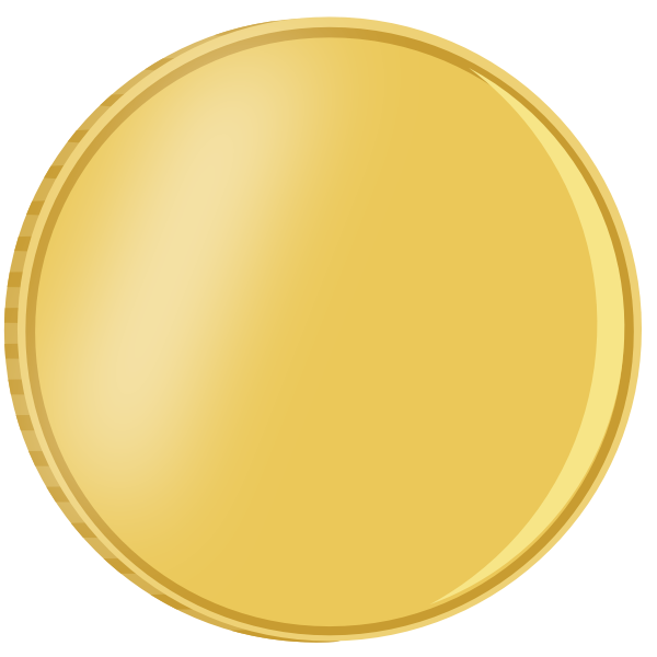 SVG Vector illustration of shiny gold coin with reflection