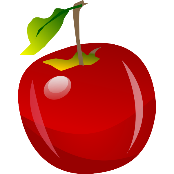 SVG Vector illustration of shiny red apple with tip