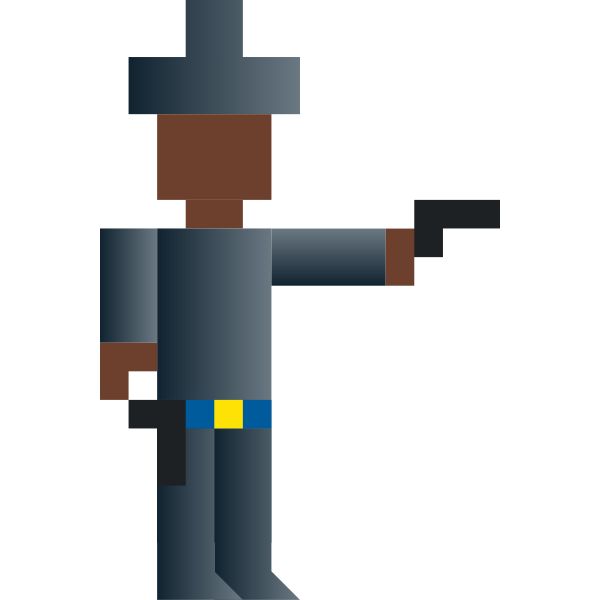 SVG Vector illustration of shooting cowboy pixel art