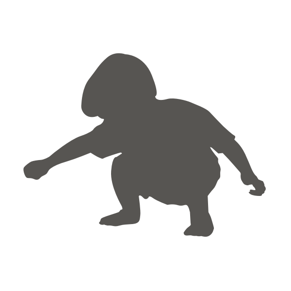 SVG Vector illustration of silhouette of a boy squatting