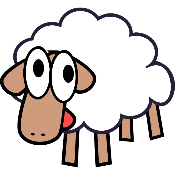 SVG Vector illustration of silly white cartoon sheep