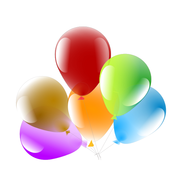 SVG Vector illustration of six decorated party balloons