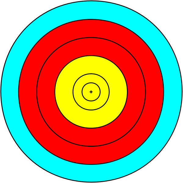 SVG Vector illustration of six rings in three colors