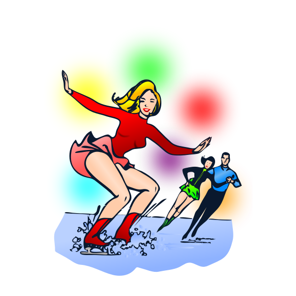 SVG Vector illustration of skaters