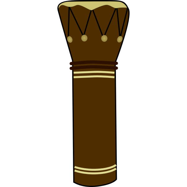 SVG Vector illustration of skin covered African drum