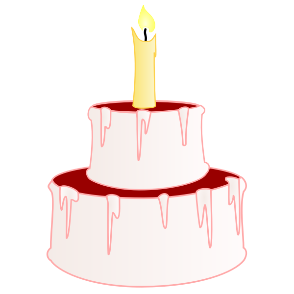 SVG Vector illustration of small cake with cherry on top