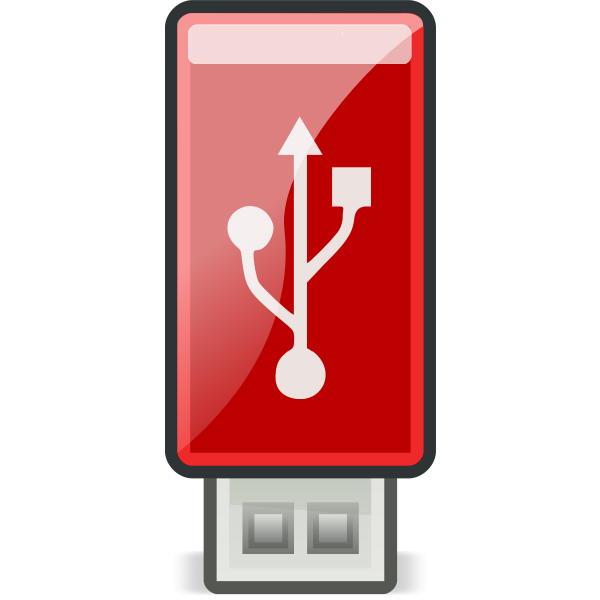 SVG Vector illustration of small flashy red USB stick