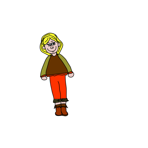 SVG Vector illustration of smiling blonde housewife