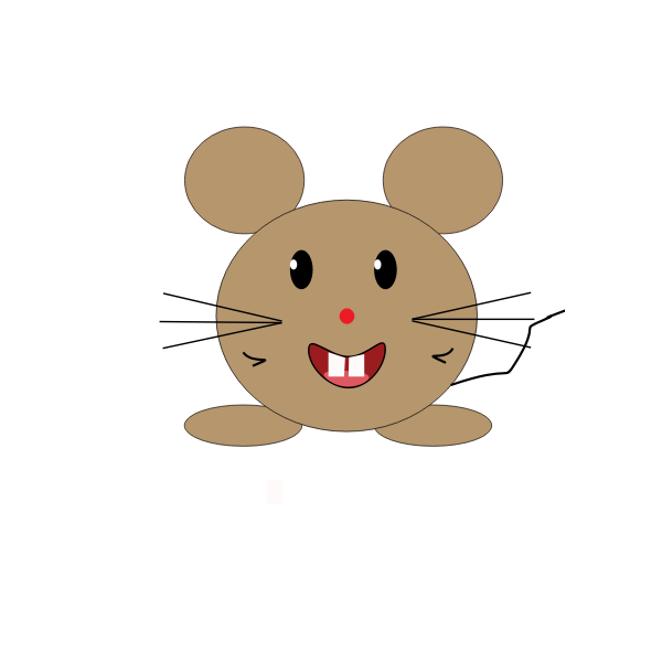 SVG Vector illustration of smiling brown cartoon mouse