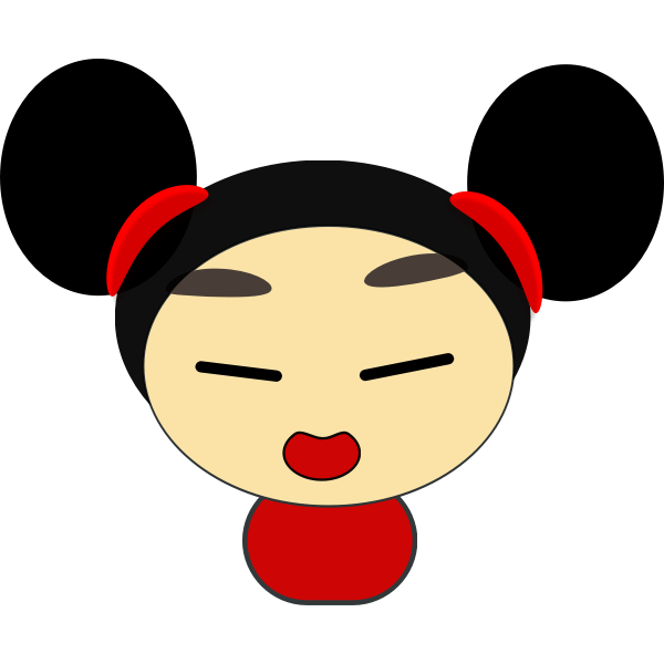 SVG Vector illustration of smiling Chinese girl avatar