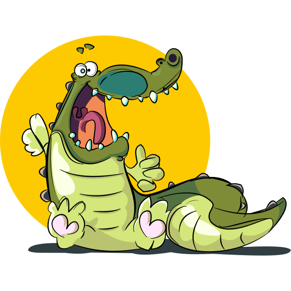SVG Vector illustration of smiling crocodile drawing