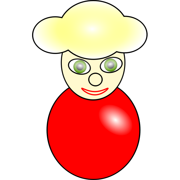 SVG Vector illustration of smiling red female avatar