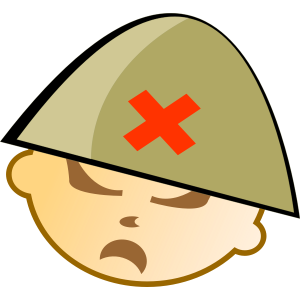 SVG Vector illustration of soldier with helmet